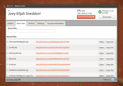 Ubuntu One Share Links in 12.10