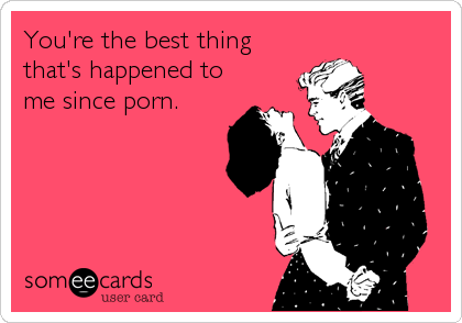 someecards.com - You're the best thing that's happened to me since porn.