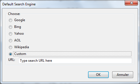 Firefox default search engine change