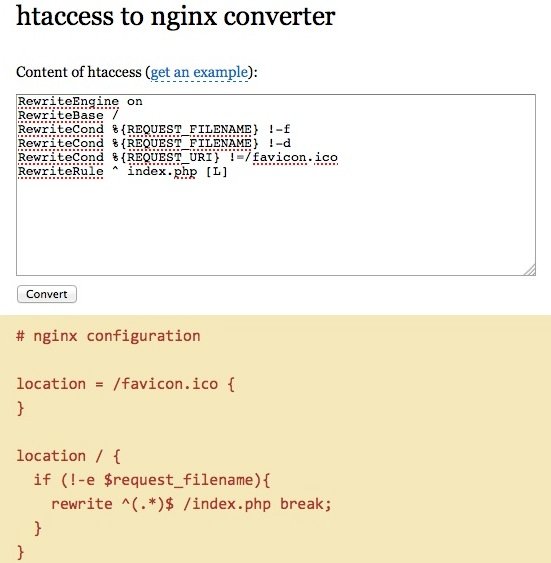 nginx Comment convertir un .htaccess pour Nginx