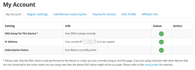 Unlocator DNS working